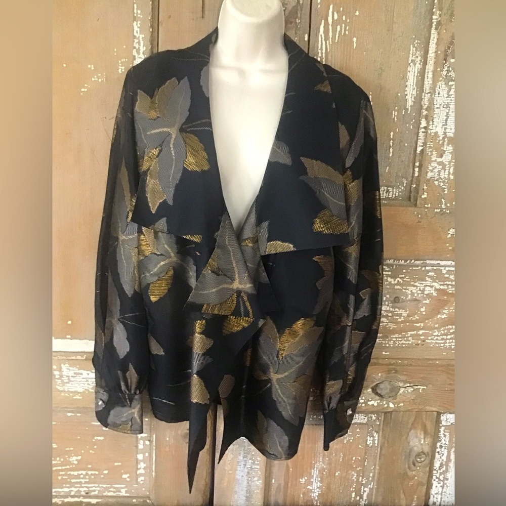 gianfranco ferre jacket Made In Italy Womans Jacket Blazer 42 Black Metallic